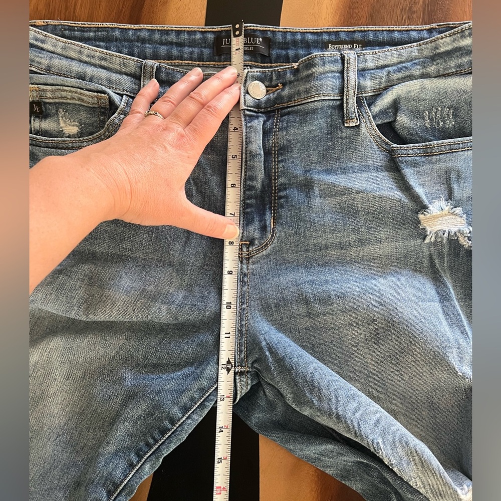 Judy Blue Distressed Boyfriend Jeans - Light Blue - Picture 7 of 8